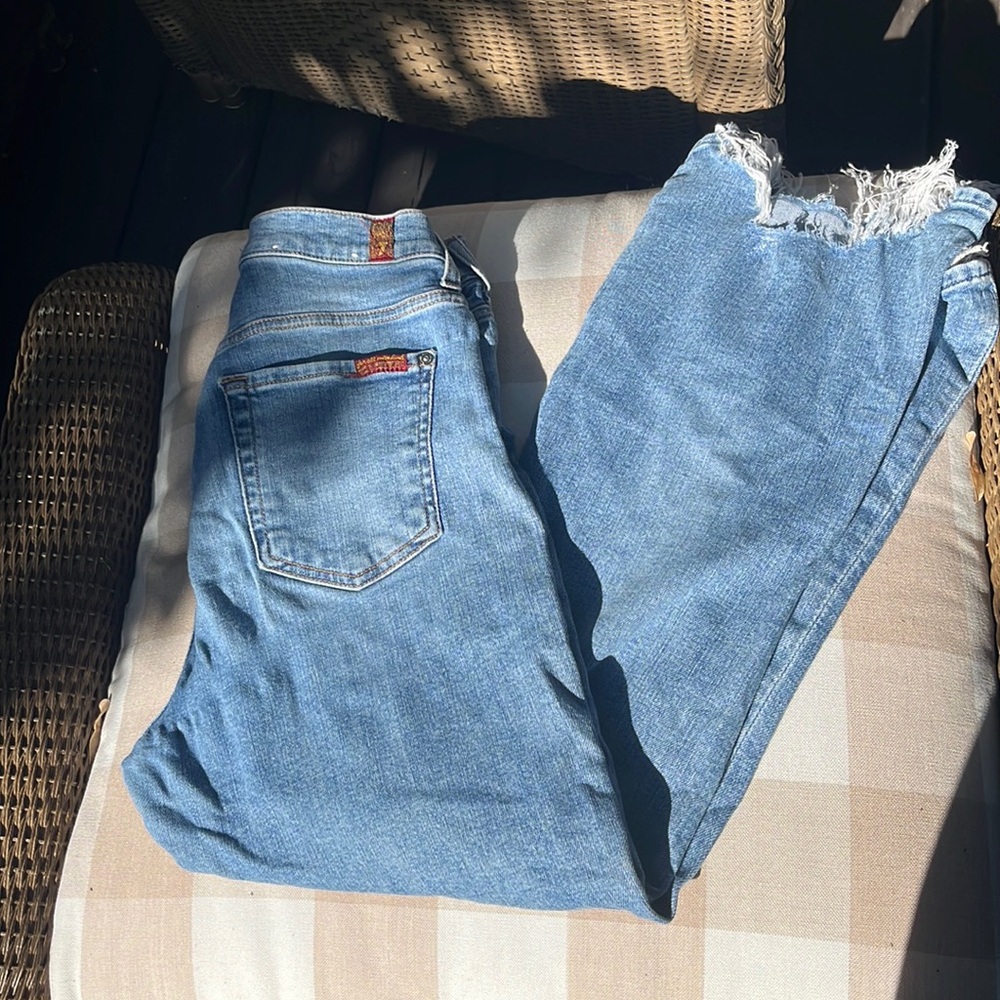 7 For All Mankind Jeans Distressed Hem